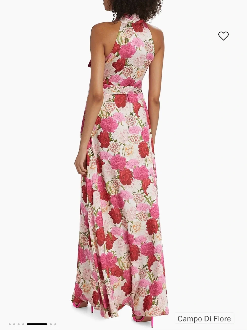 Sachin Babi Kayla Floral Crinkled Chiffon Halter Gown - Picture 3 of 5
